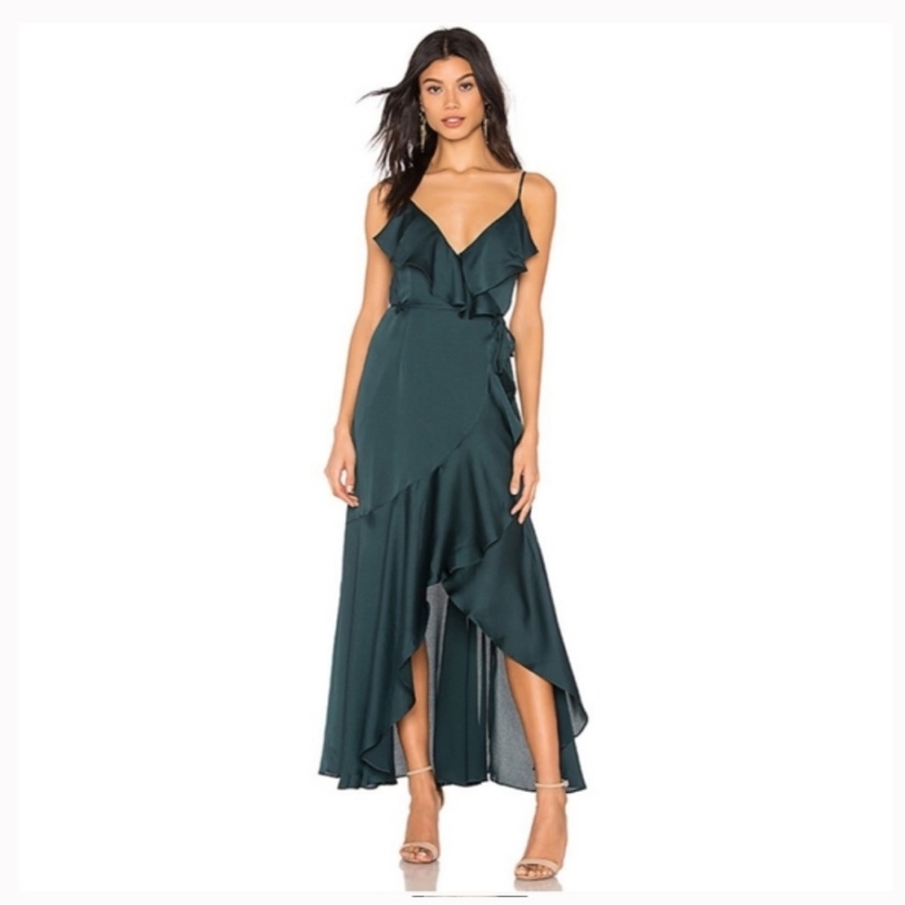 SHONA JOY LUXE BIAS FRILL WRAP DRESS SIZE 12